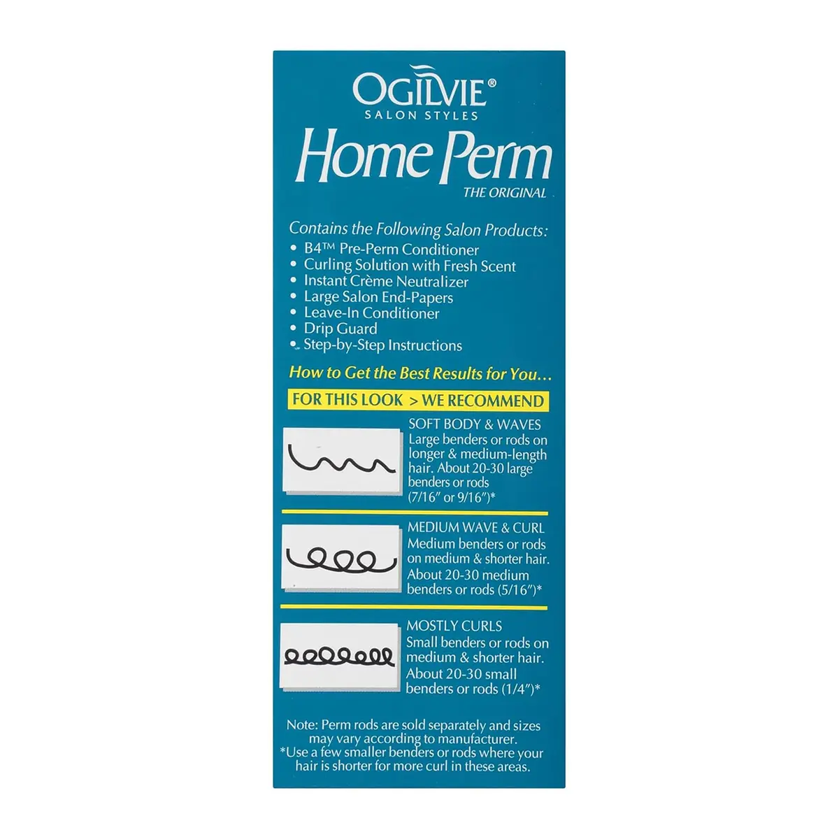 OGILVIE Salon Styles Home Perm The Original 4 Pc | Extra Body, Lasting Curls & Waves for Color Treated, Normal Hair - view 5