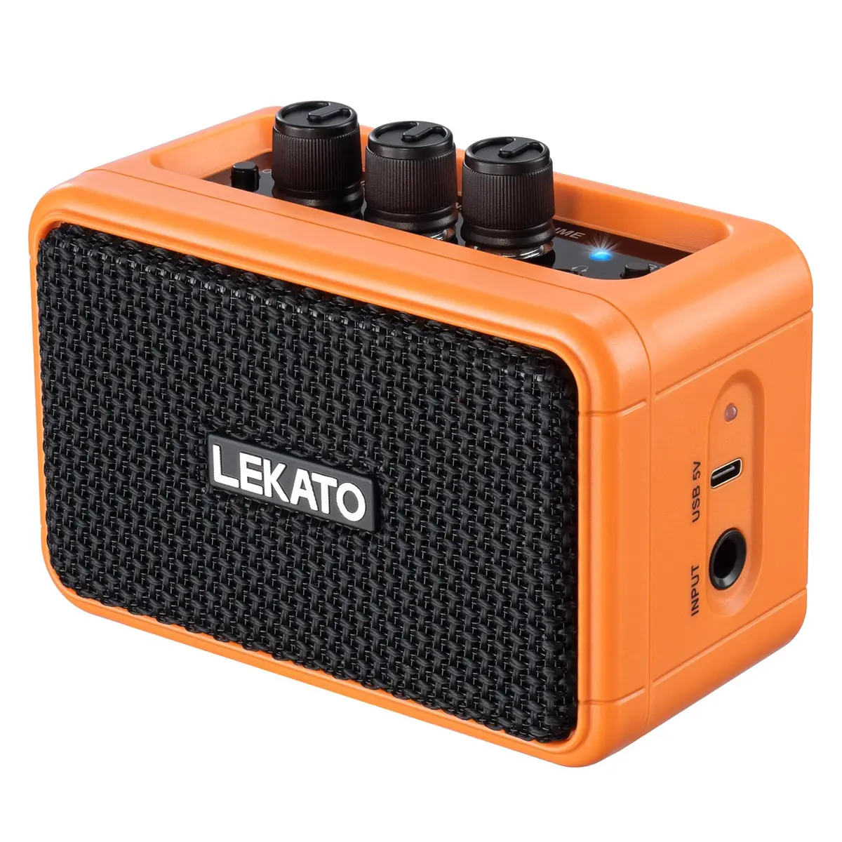 LEKATO AG-04 Mini Guitar Amplifier 5W (Orange) | Portable Bluetooth Amp for Practice & Travel - main product image