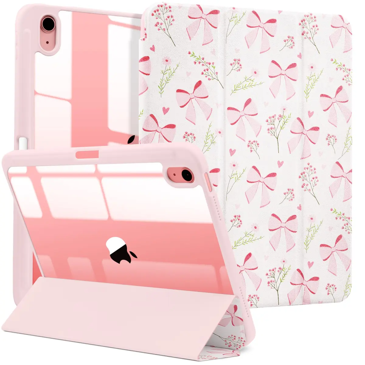 MrARTIST for iPad A16/10th Gen Case with Pencil Holder, Bow Flowers | Durable & Stylish - main product image