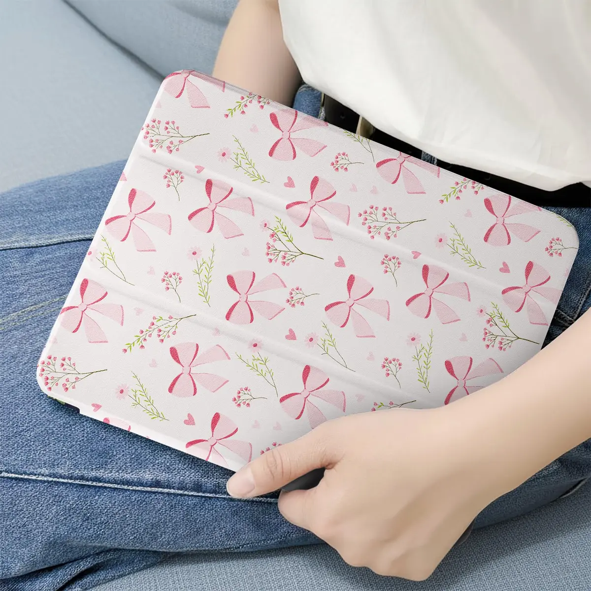MrARTIST for iPad A16/10th Gen Case with Pencil Holder, Bow Flowers | Durable & Stylish - view 7