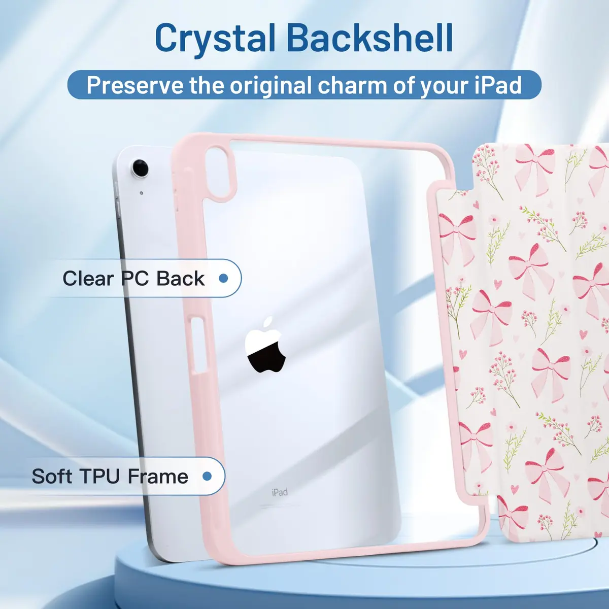 MrARTIST for iPad A16/10th Gen Case with Pencil Holder, Bow Flowers | Durable & Stylish - view 3