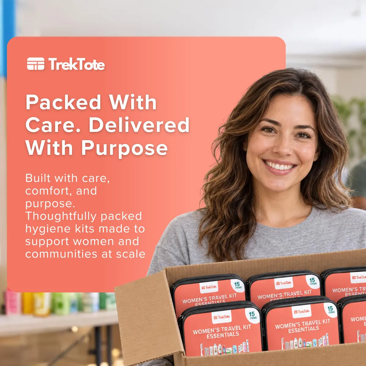 TREKTOTE Hygiene Kits Bulk 5 Pack | Women's Travel Size Toiletries for Care Packages - view 8