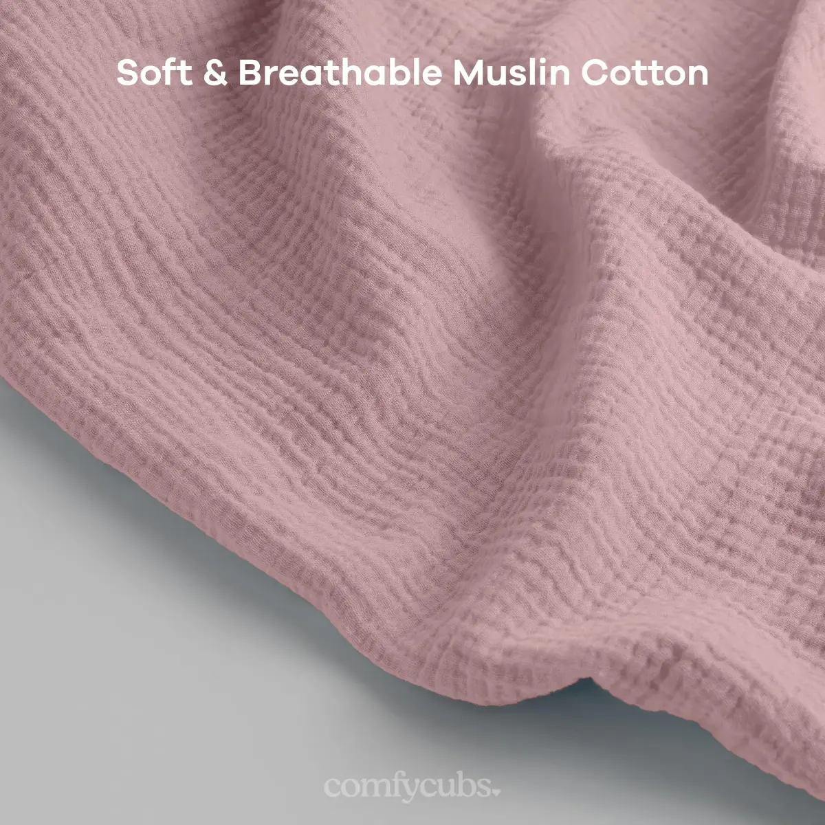 Comfy Cubs Muslin Nursing Cover Mauve | Soft & Breathable Baby Nursing Scarf with Adjustable Neck Strap - Portable, Lightweight & Privacy Breast Feeding Cover - view 4