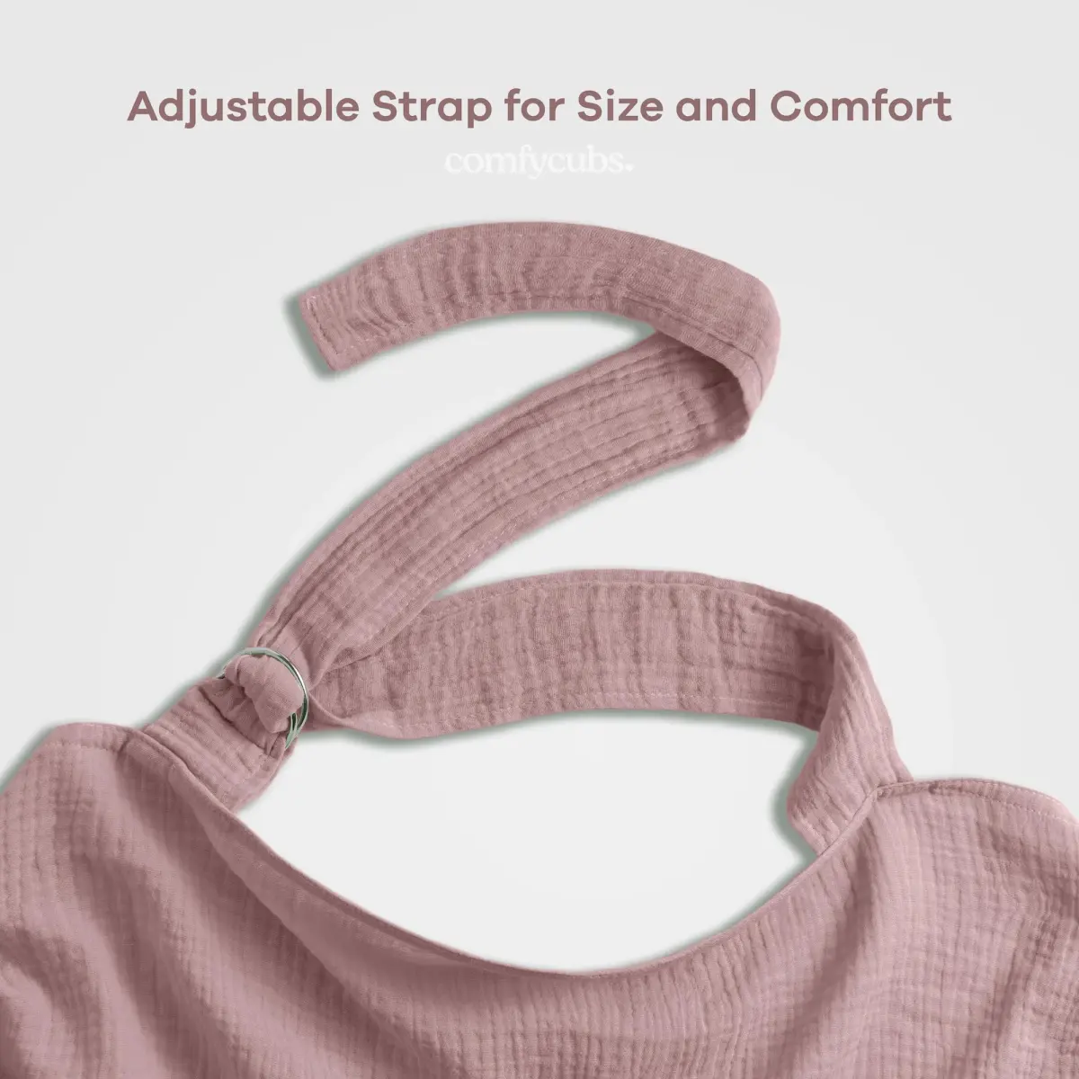 Comfy Cubs Muslin Nursing Cover Mauve | Soft & Breathable Baby Nursing Scarf with Adjustable Neck Strap - Portable, Lightweight & Privacy Breast Feeding Cover - view 3