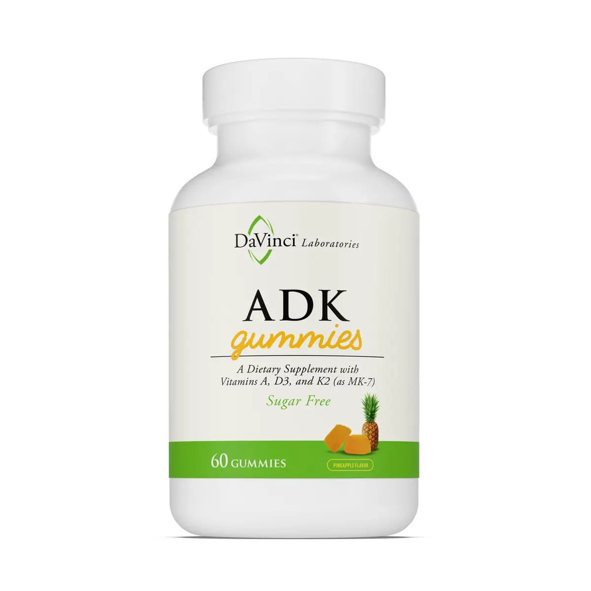 DAVINCI ADK Gummies Pineapple | Bone & Immune Support, Vegetarian, Sugar-Free - main product image