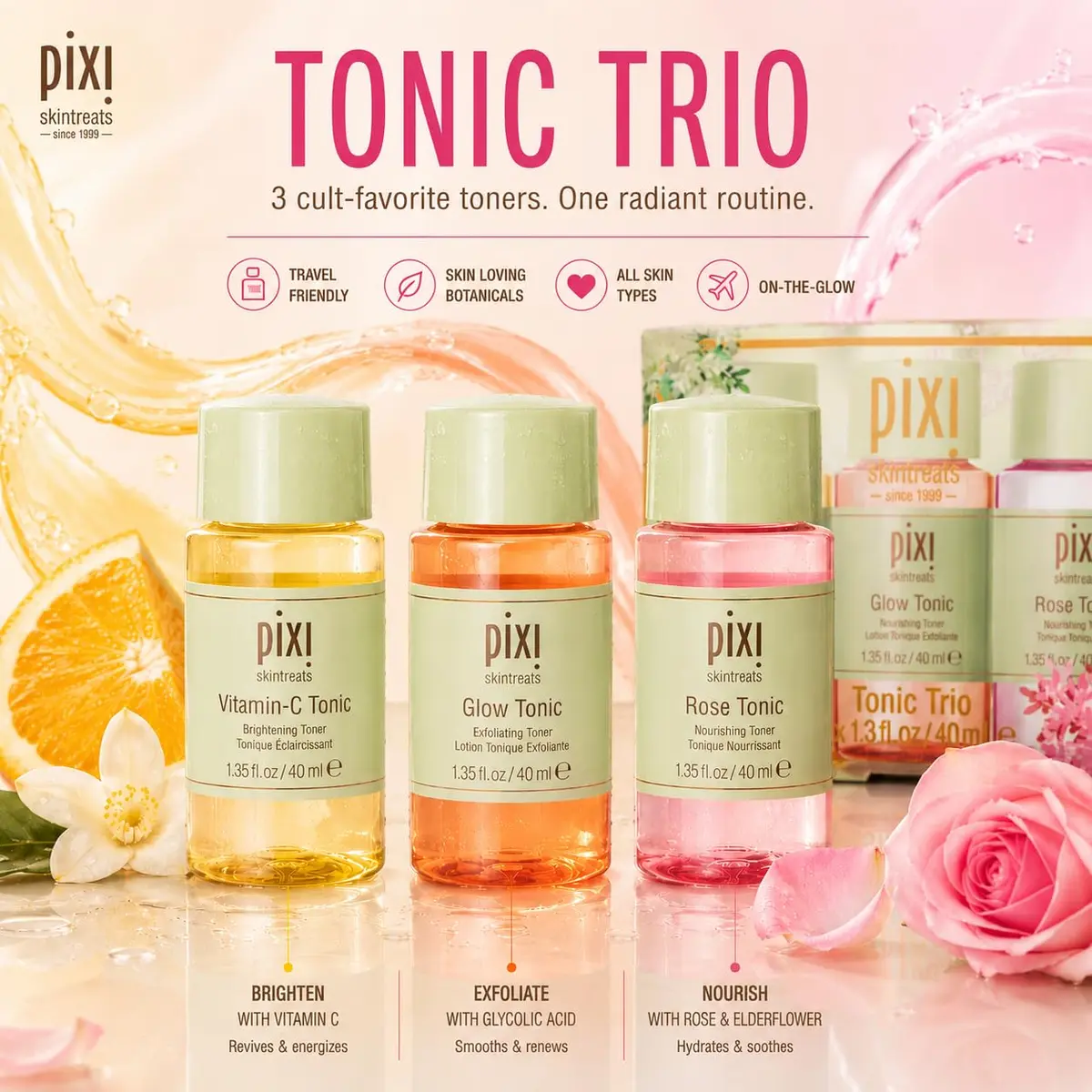 Pixi Hydrating Toner Trio | Gently Exfoliates, Brightens & Calms | Made in Korea - view 2