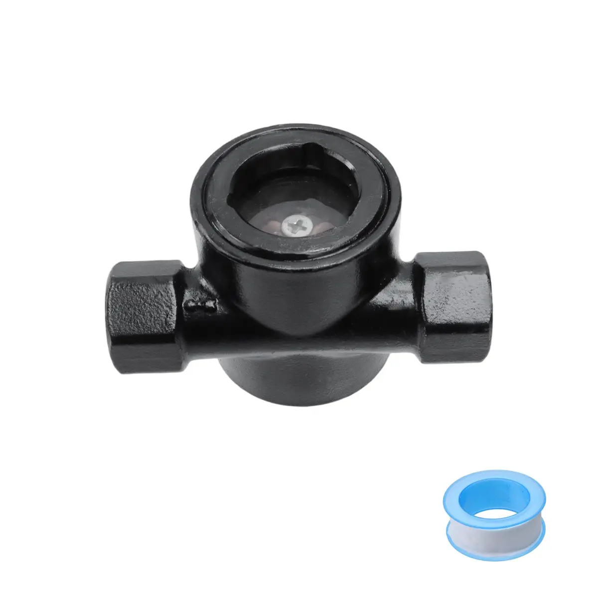 Antrader DN15 1/2" NPT Female Carbon Steel Sight Water Flow Indicator Black | Water Quality Meter for Industrial Use - view 6