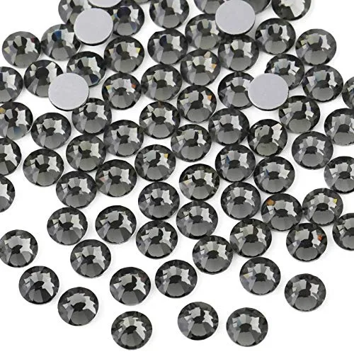 BEADSLAND Flat Back Crystal Rhinestones Round Gems SS40 (8.4-8.7mm, 144pcs) Black Diamond | Add Sparkle to Your Crafts - main product image
