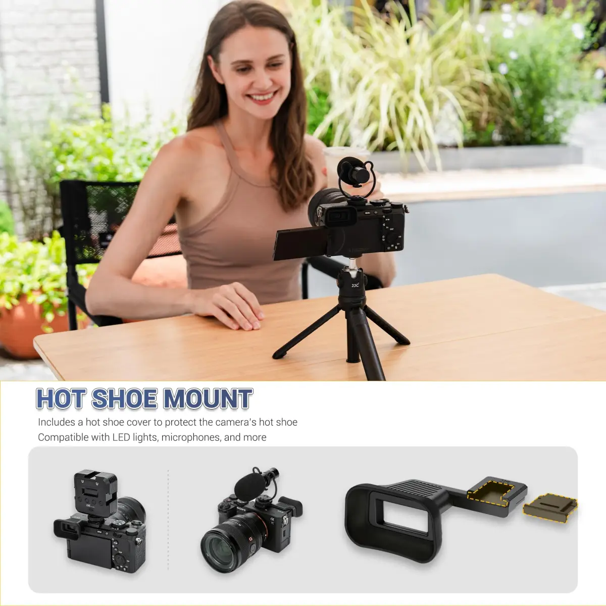 Kiorafoto Upgraded Eyecup for Sony A7C II A7CR 3.7cm (1.5in) | Built-in Cold Shoe Mount - view 2