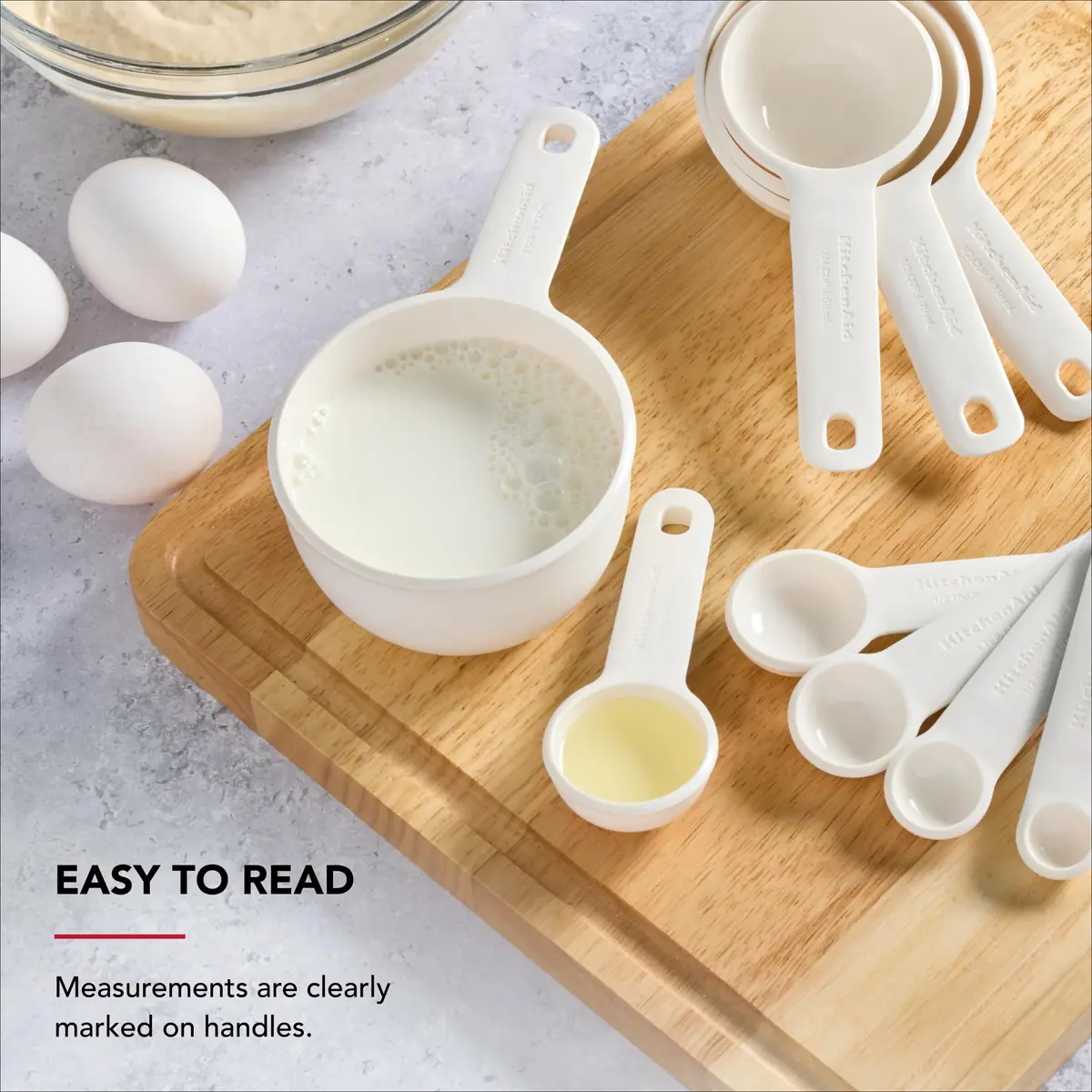KitchenAid Measuring Cups and Spoon Set | 9-Piece Kitchen Utensil for Accurate Cooking & Baking (Porcelain, Plastic) - view 6