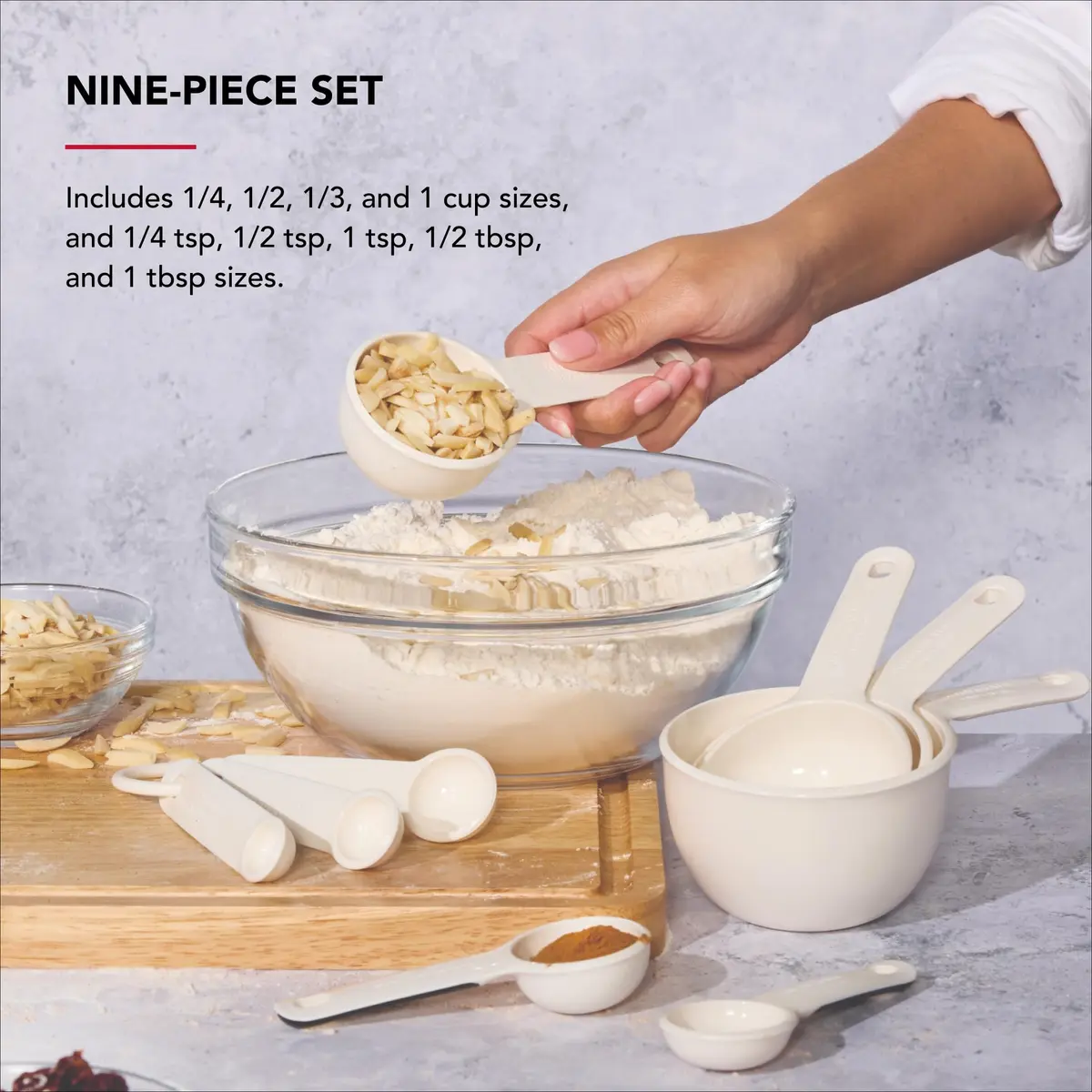 KitchenAid Measuring Cups and Spoon Set | 9-Piece Kitchen Utensil for Accurate Cooking & Baking (Porcelain, Plastic) - view 3