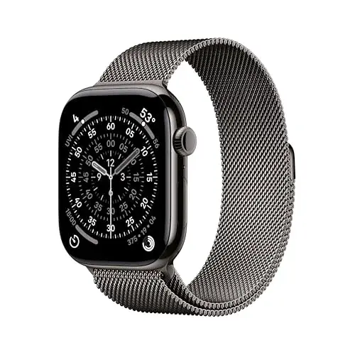 Apple Watch Series 11 GPS + Cellular 46mm Slate Titanium Case with Slate Milanese Loop M/L | Hypertension Notifications - main product image