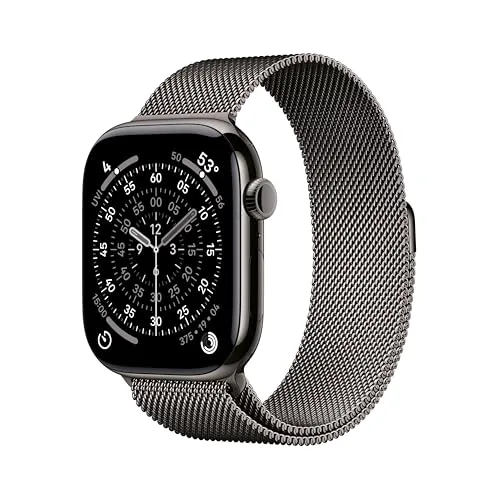 Apple Watch Series 11 GPS + Cellular 46mm Slate Titanium Case with Slate Milanese Loop M/L | Hypertension Notifications - main product image