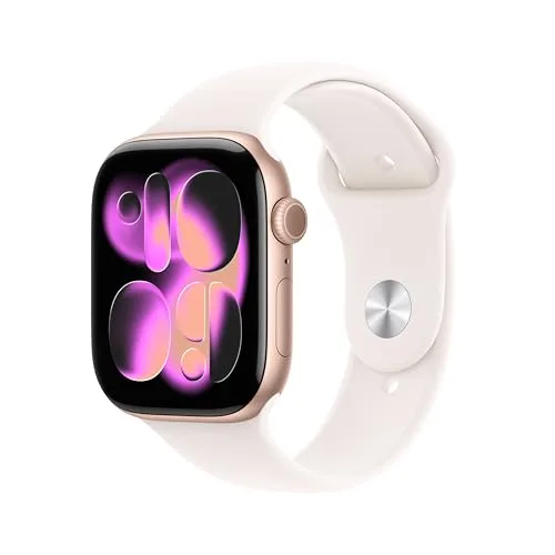 Apple Watch Series 11 GPS + Cellular 46mm Rose Gold Aluminium Smartwatch with Light Blush Sport Band | Health Monitoring & Sleep Score - main product image