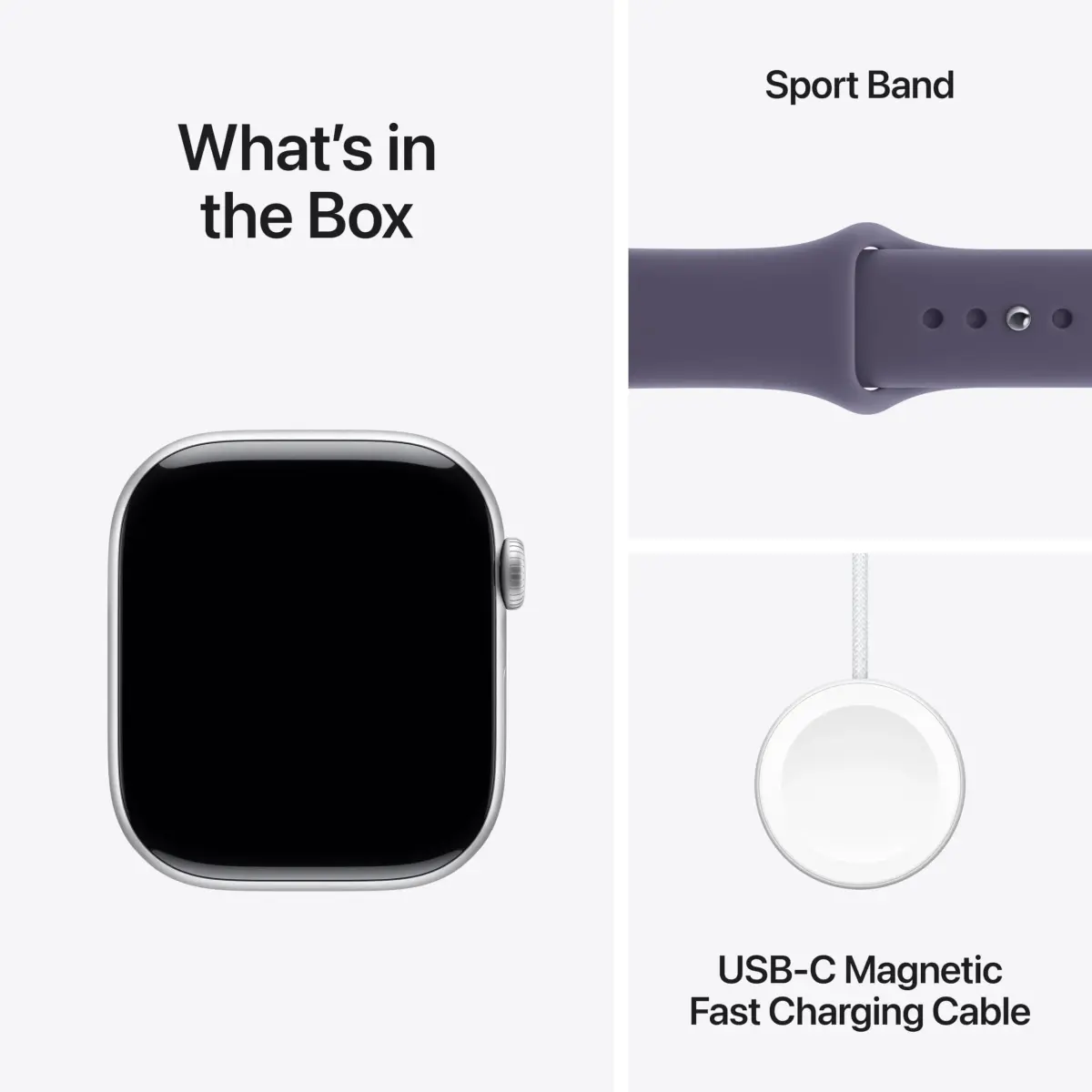 Apple Watch Series 11 GPS + Cellular 46mm Smartwatch | Silver Aluminium Case with Purple Fog Sport Band M/L - view 6