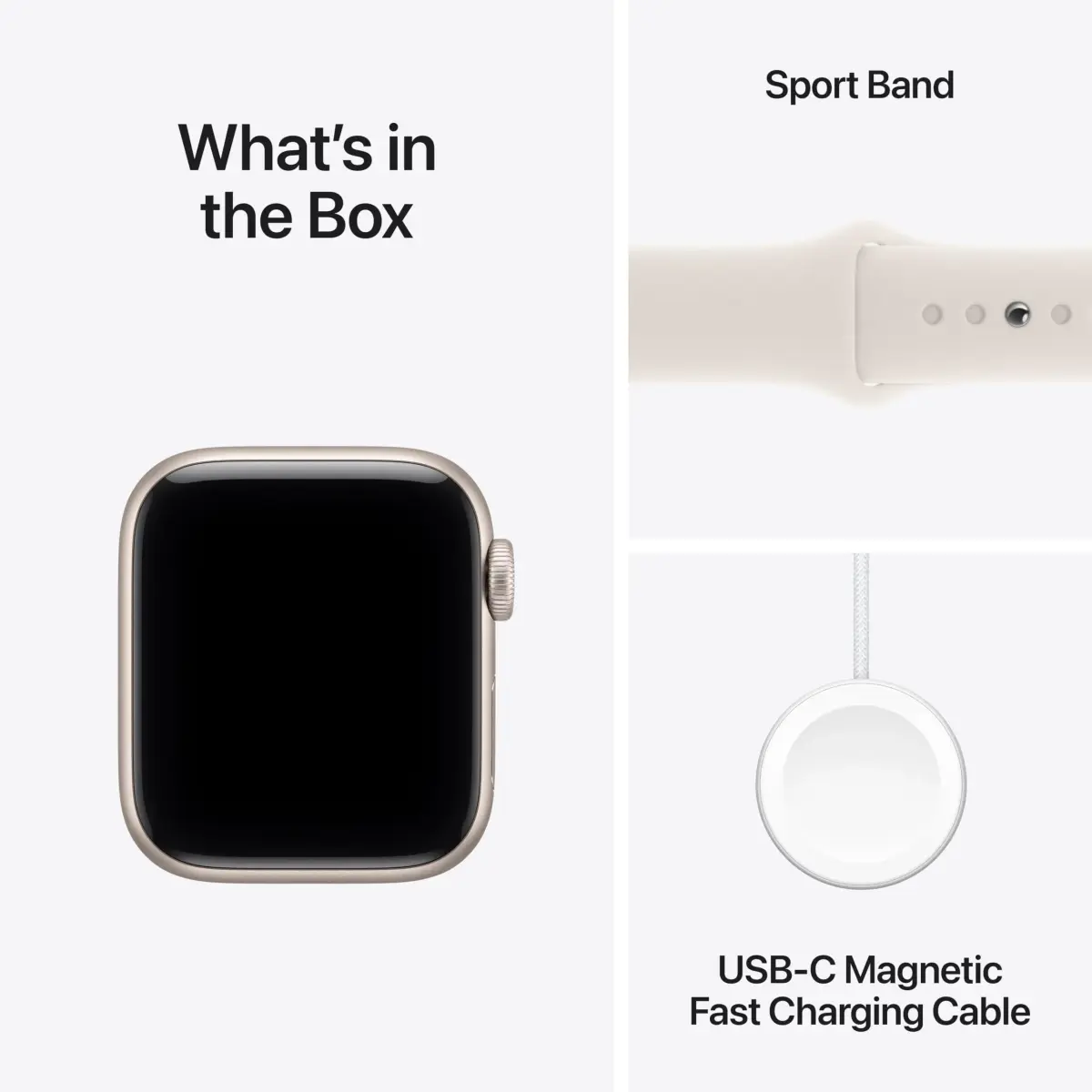 Apple Watch SE 3 GPS 40mm Smartwatch | Starlight Aluminium Case with Starlight Sport Band - view 6