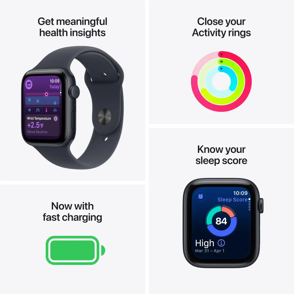 Apple Watch SE 3 GPS + Cellular 44mm Smartwatch | Starlight Aluminium Case & Sport Band (M/L) - view 2