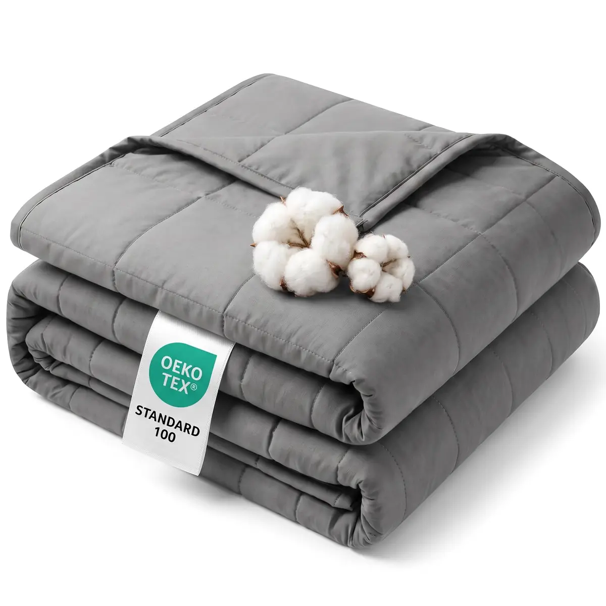 Smart Queen Weighted Blanket for Adults, 10lbs 48x72, Machine Washable, Grey | All-Season Heavy Bedding - main product image