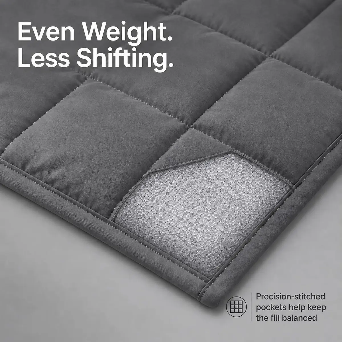 Smart Queen Weighted Blanket for Adults, 10lbs 48x72, Machine Washable, Grey | All-Season Heavy Bedding - view 4
