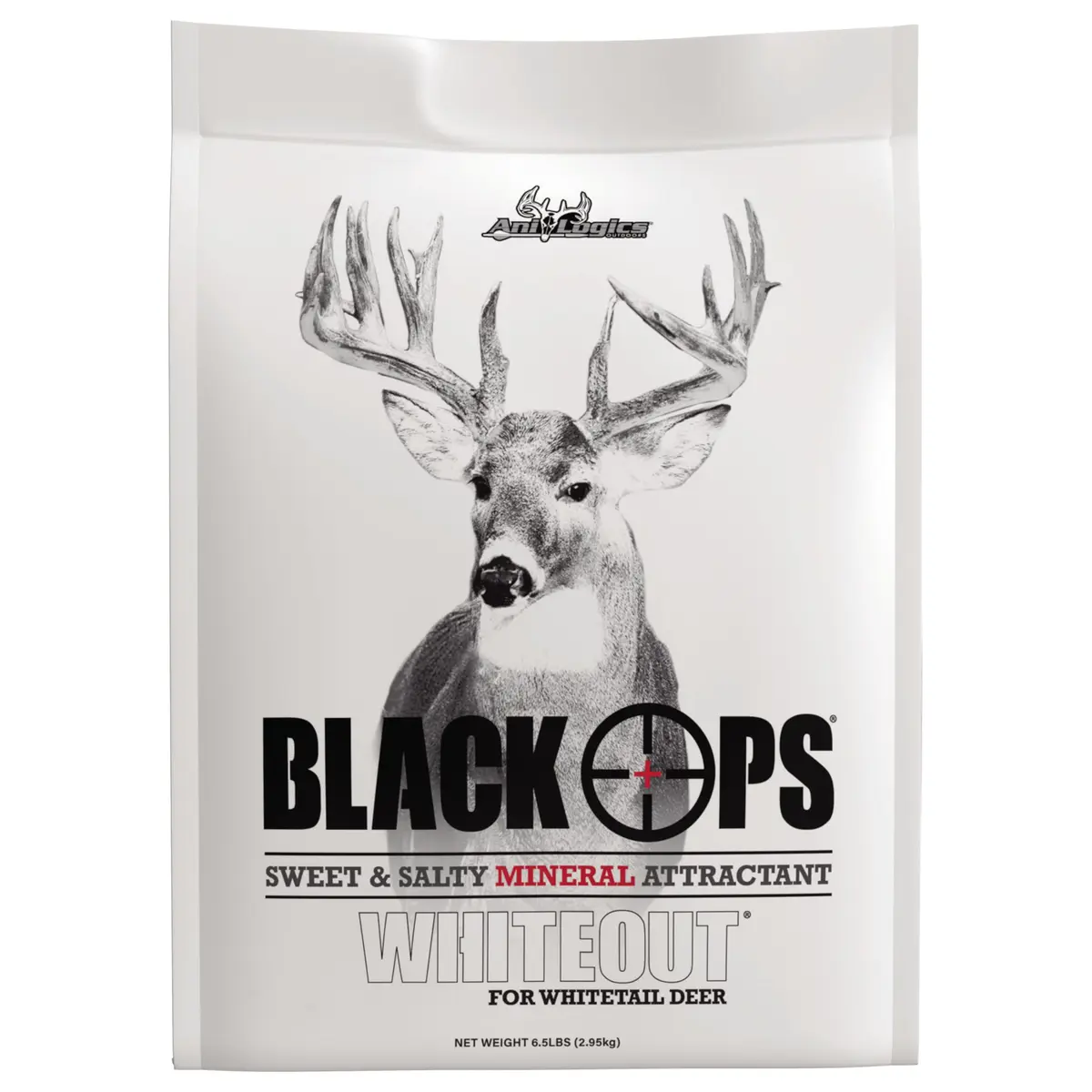 Ani-Logics Outdoors Black Ops Whiteout Granular Deer Mineral 6.5 lbs | Sweet & Salty Attractant for Whitetails - main product image