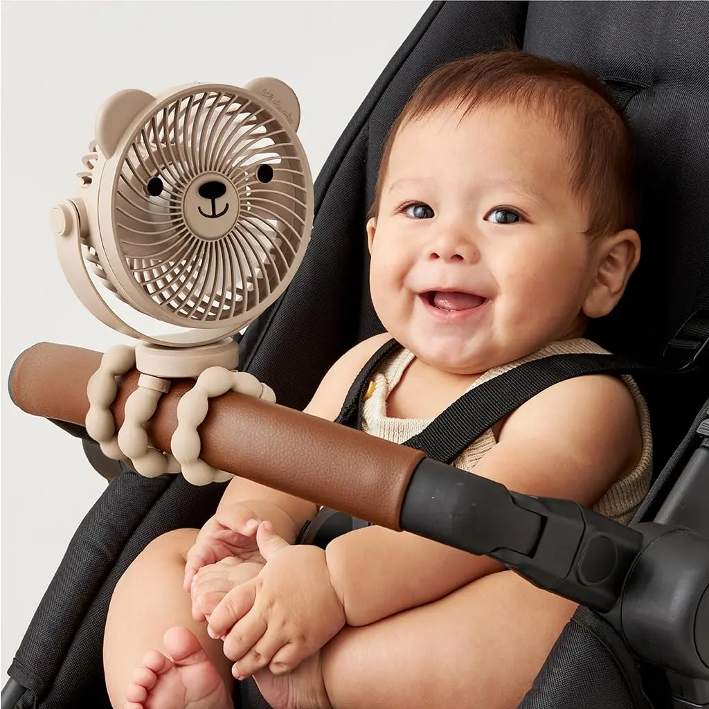 Itzy Ritzy Baby Stroller Fan with Wraparound Legs & USB Rechargeable Battery | 3-Speed Portable Cooling - view 2