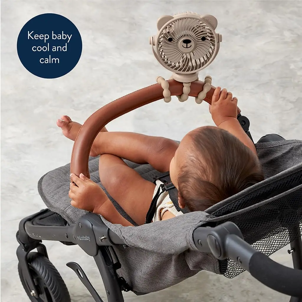 Itzy Ritzy Baby Stroller Fan with Wraparound Legs & USB Rechargeable Battery | 3-Speed Portable Cooling - view 3