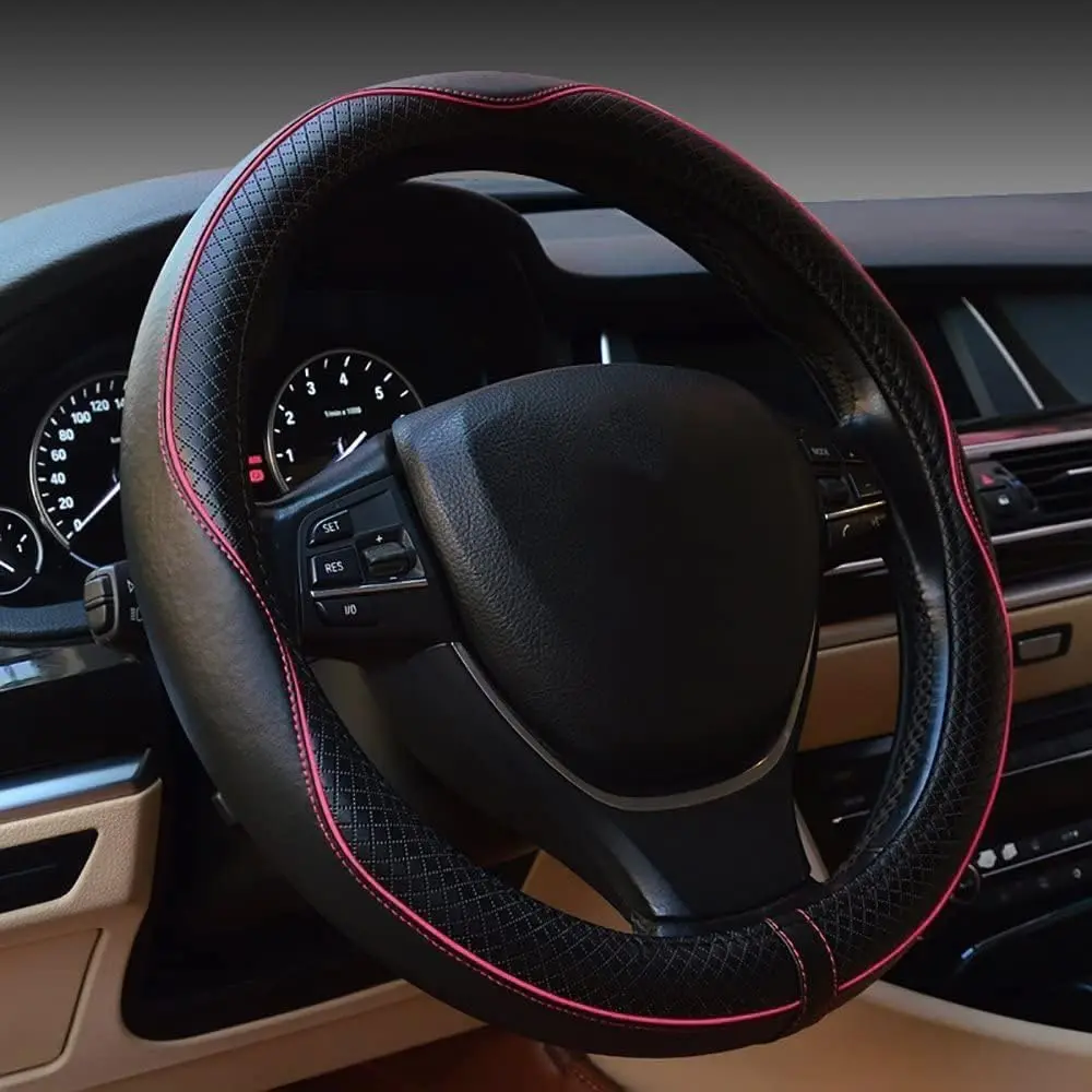 UNLRAE Steering Wheel Cover 14.5-15 Inch | Breathable Microfiber Leather, Anti-Slip, Suitable for SUVs - main product image