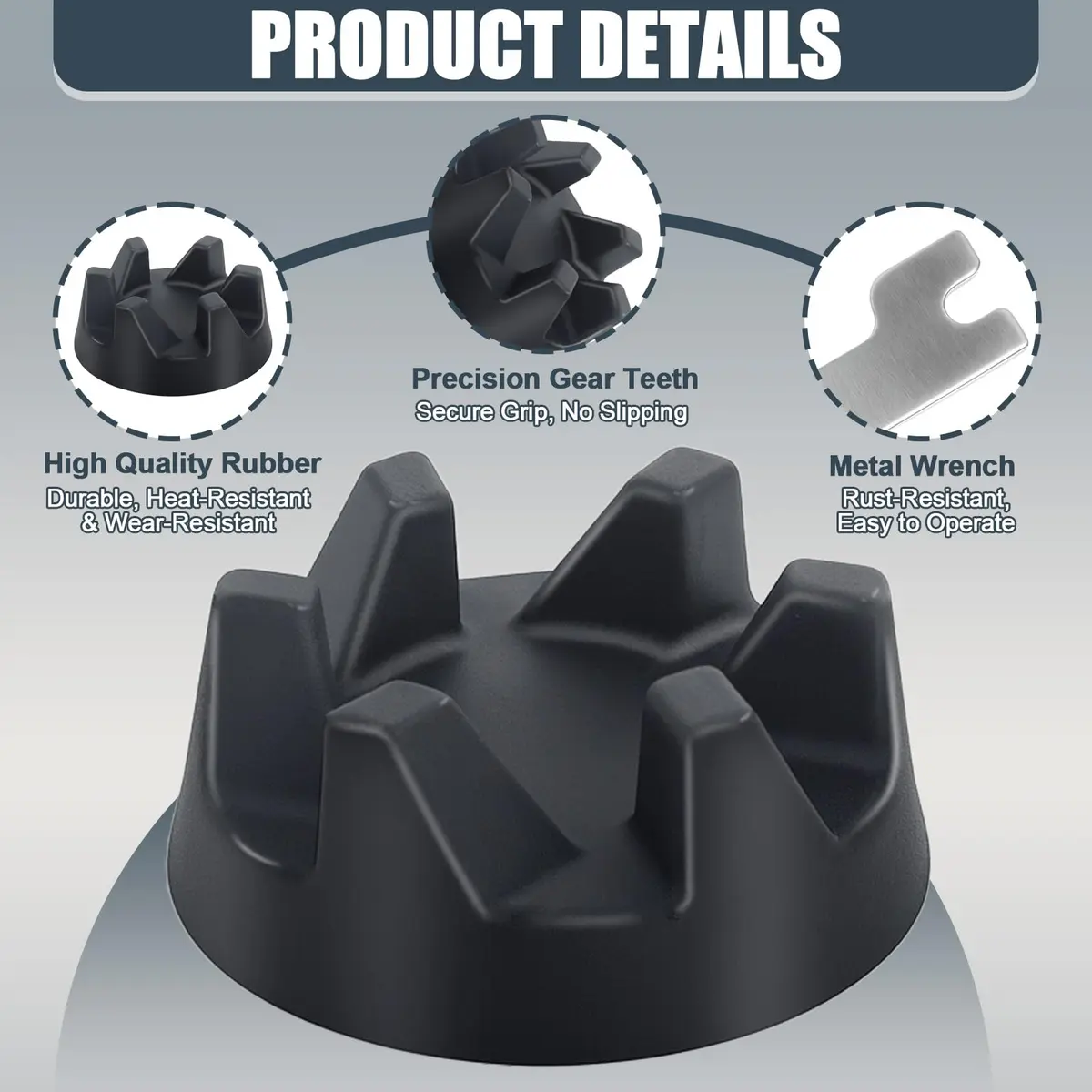 Wadoy Blender Coupler Replacement Parts for KitchenAid KSB5WH KSB5 KSB3 | High-Strength Rubber & Metal - view 3