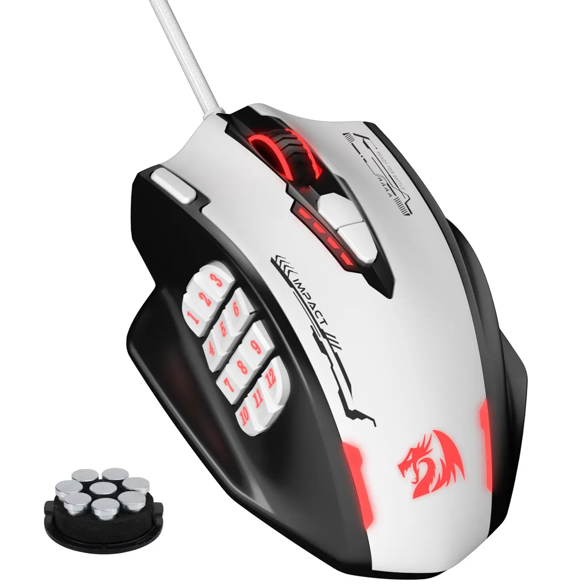 Redragon M908 Impact Wired RGB MMO Gaming Mouse 12 MMO Side Buttons | 24000 DPI Optical Sensor - main product image