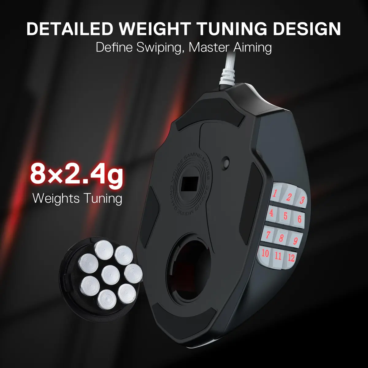 Redragon M908 Impact Wired RGB MMO Gaming Mouse 12 MMO Side Buttons | 24000 DPI Optical Sensor - view 5