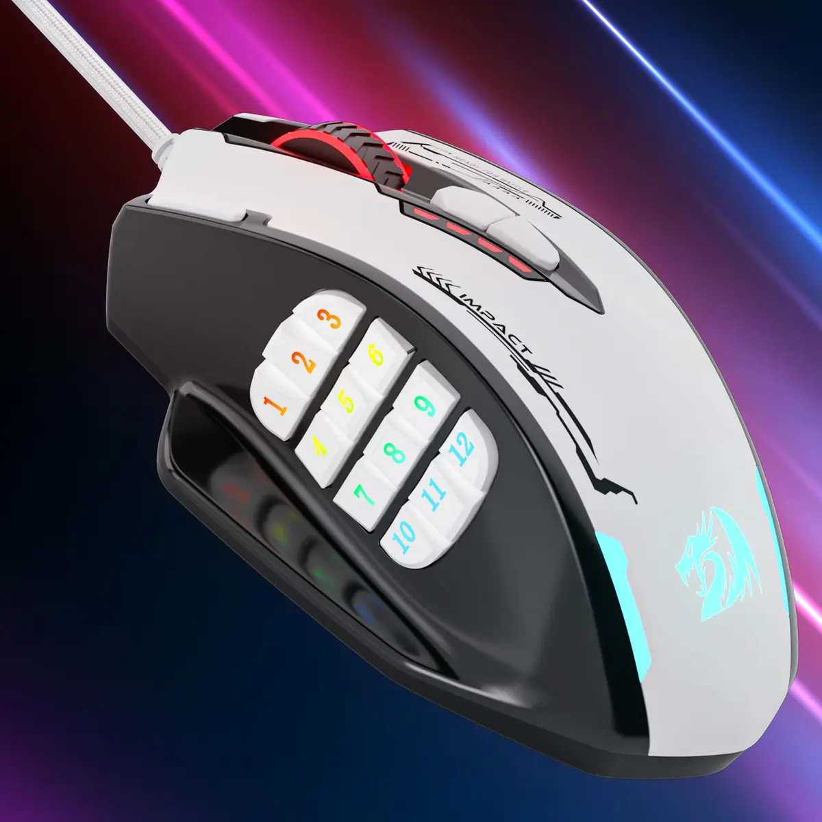 Redragon M908 Impact Wired RGB MMO Gaming Mouse 12 MMO Side Buttons | 24000 DPI Optical Sensor - view 7