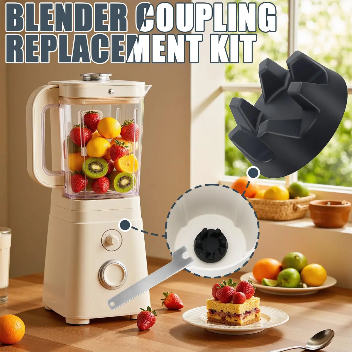 Wadoy Blender Coupler Replacement Parts for KitchenAid KSB5WH KSB5 KSB3 | High-Strength Rubber & Metal (3.9in) - view 2
