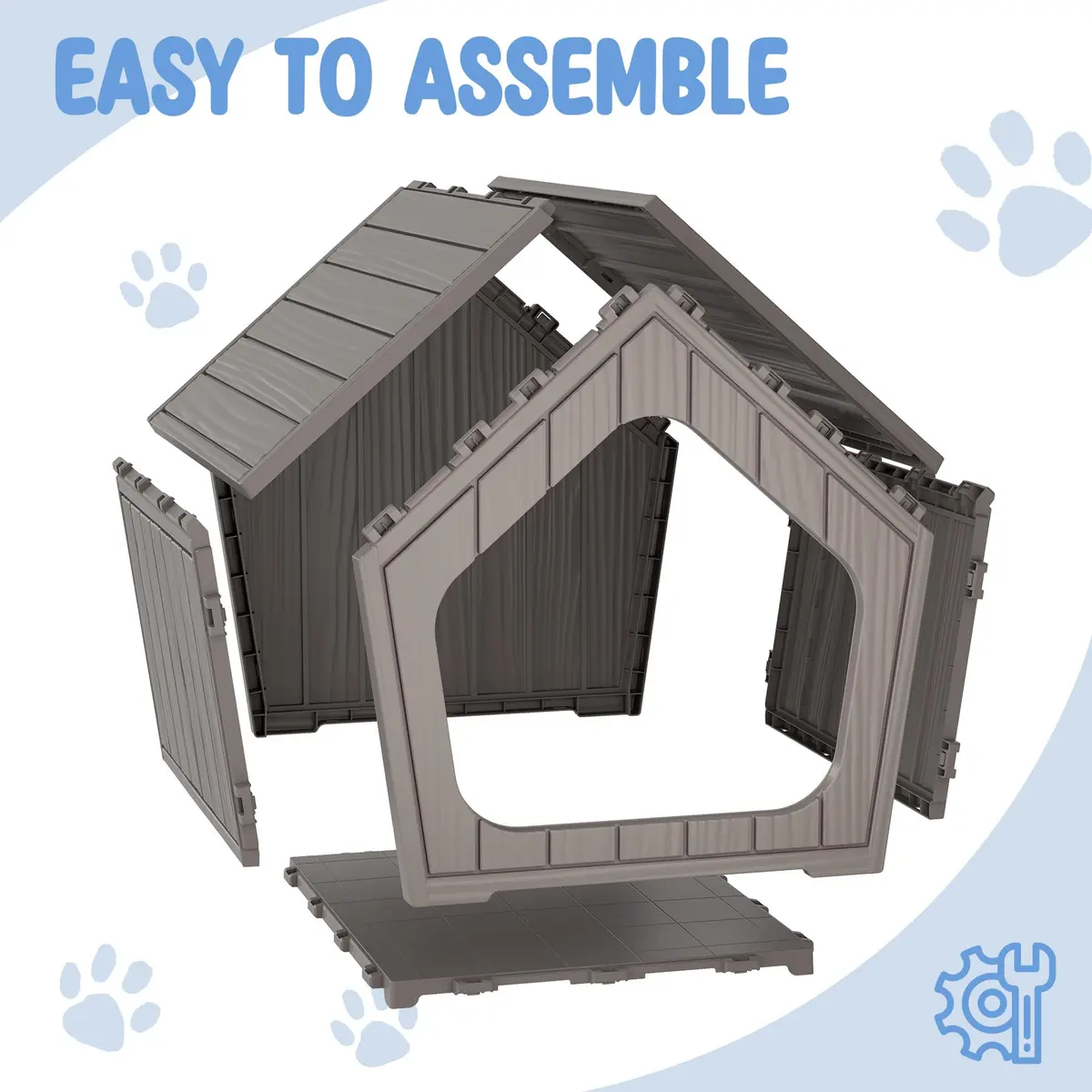 Fancyango Small Dog House Weatherproof Indoor Outdoor | Sturdy Plastic Shelter for Small Dogs - view 5