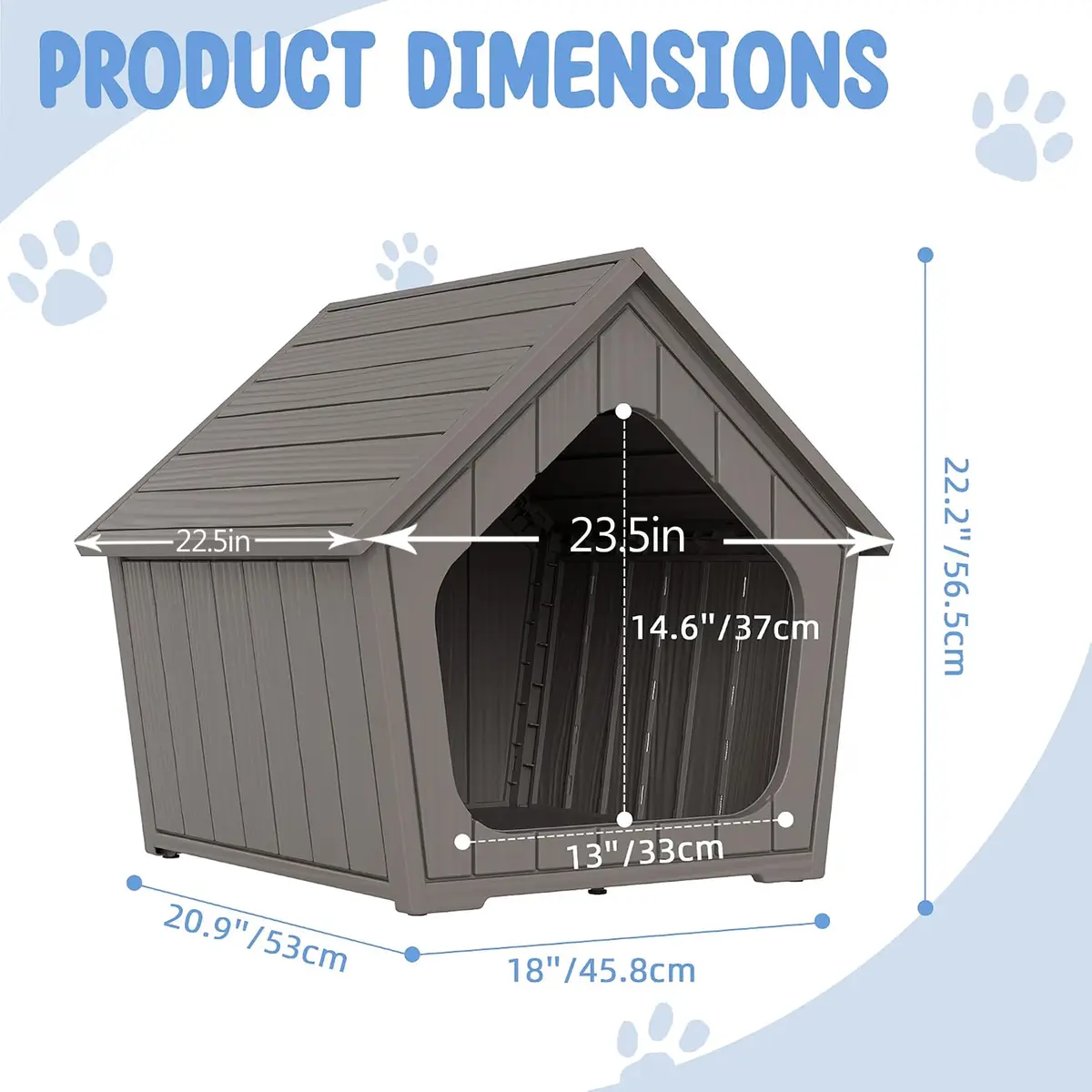 Fancyango Small Dog House Weatherproof Indoor Outdoor | Sturdy Plastic Shelter for Small Dogs - view 4