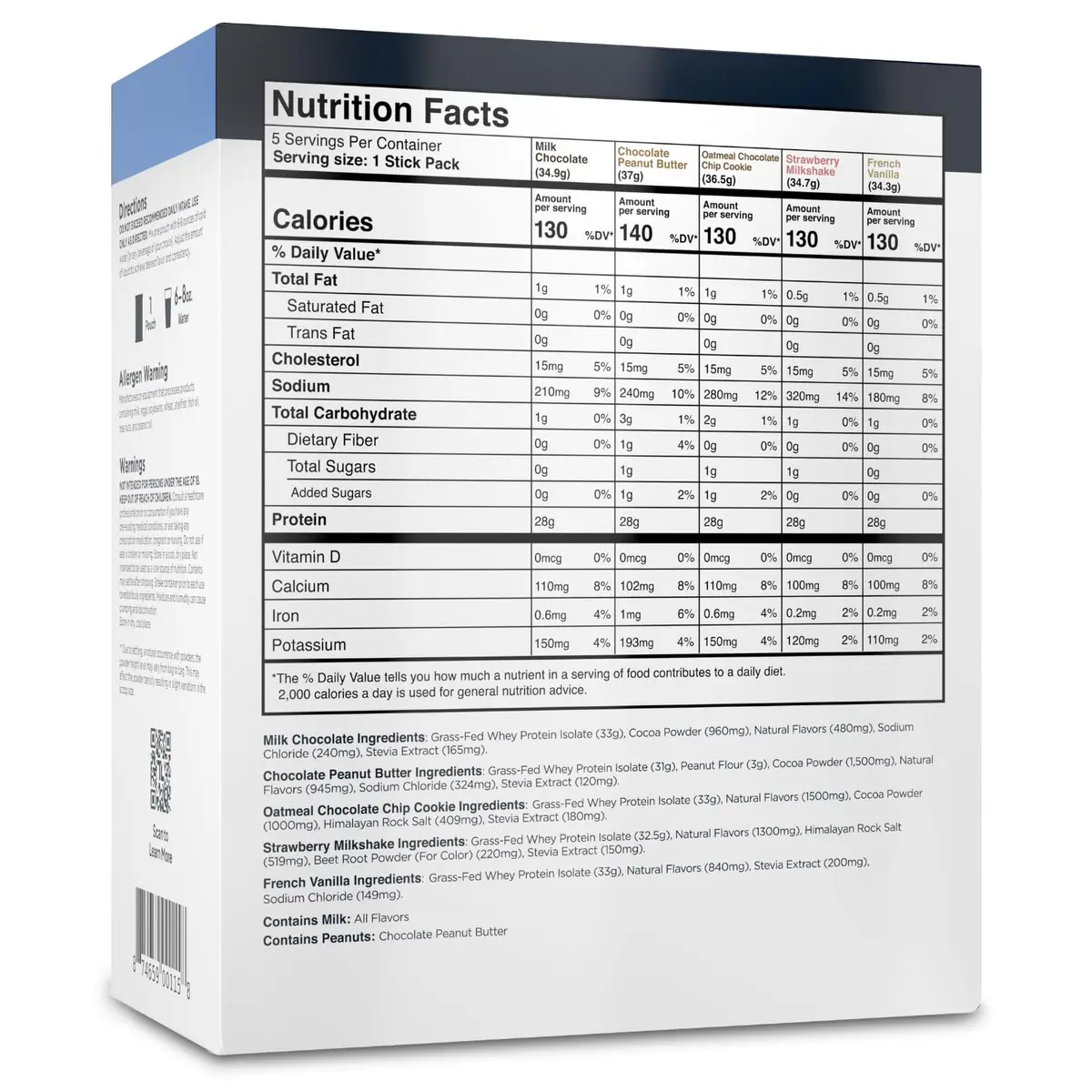 Transparent Labs Grass-Fed Whey Protein Isolate Variety Pack | 189ml (6.26 Fl Oz) | 28g Protein Per Serving - view 9