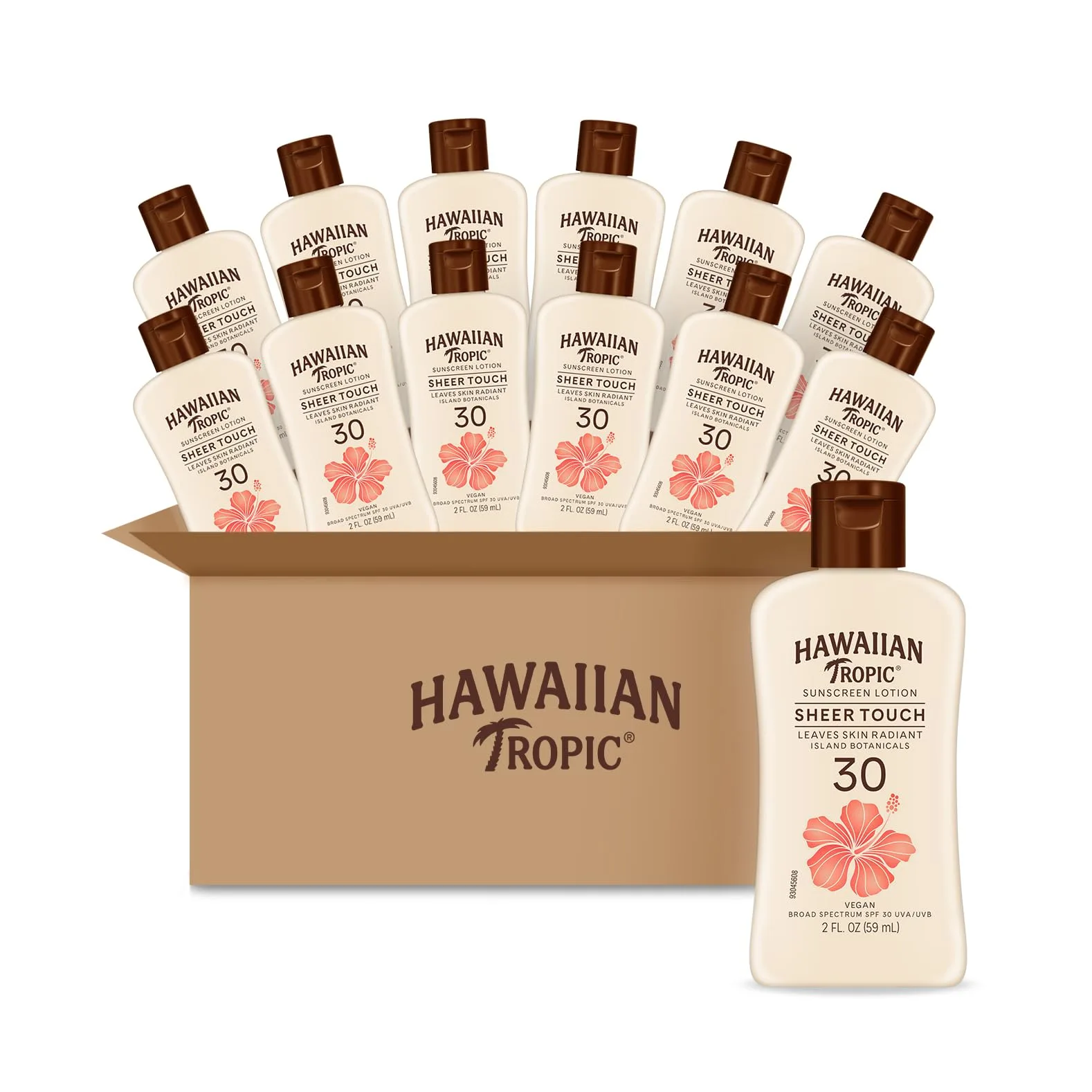Hawaiian Tropic Sheer Touch Lotion SPF 30, 59ml (2 oz) | Radiant Skin with Vitamins C & E - main product image