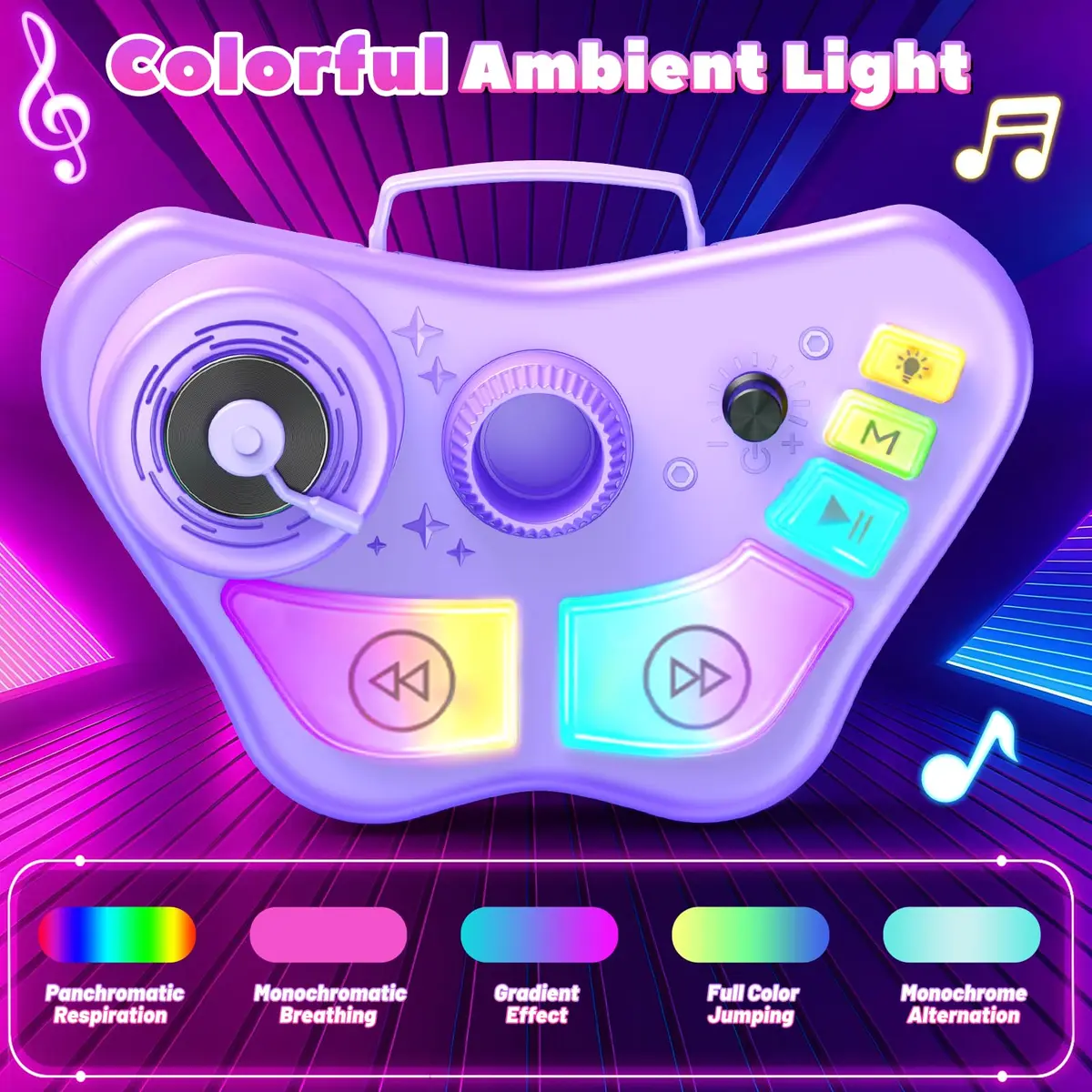 FunforFun! Kids Karaoke Machine with Wireless Mic & LED Lights | Rechargeable, Bluetooth, for Ages 3-8 - view 2