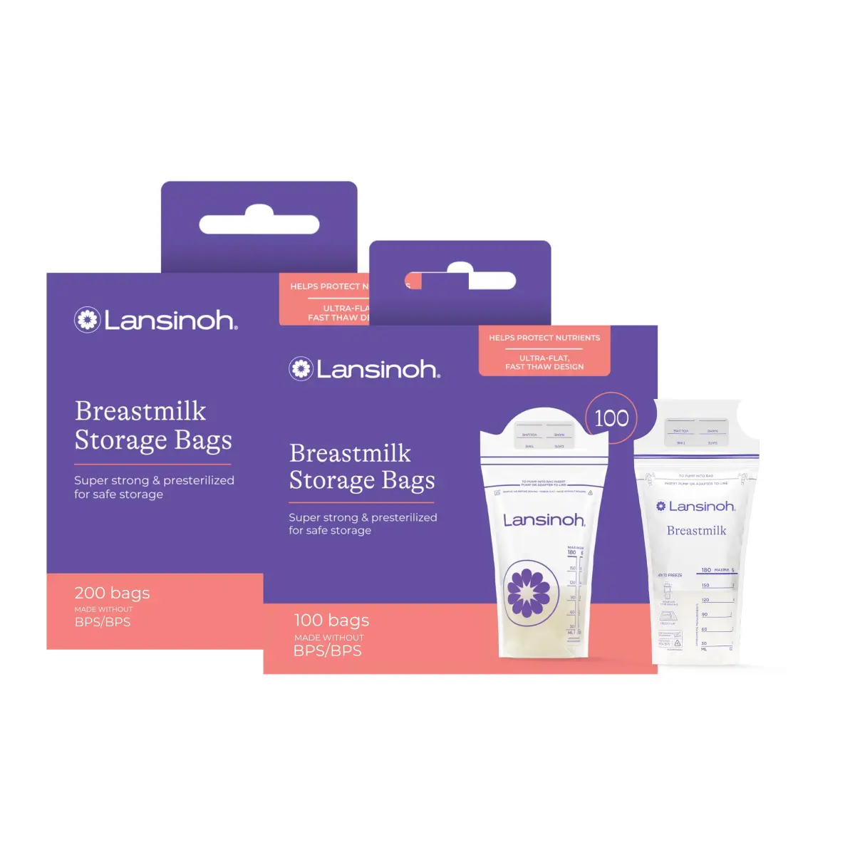 Lansinoh Breastmilk Storage Bags 6oz (177ml) | Superior Strength & Stretch for Pumping Moms - main product image