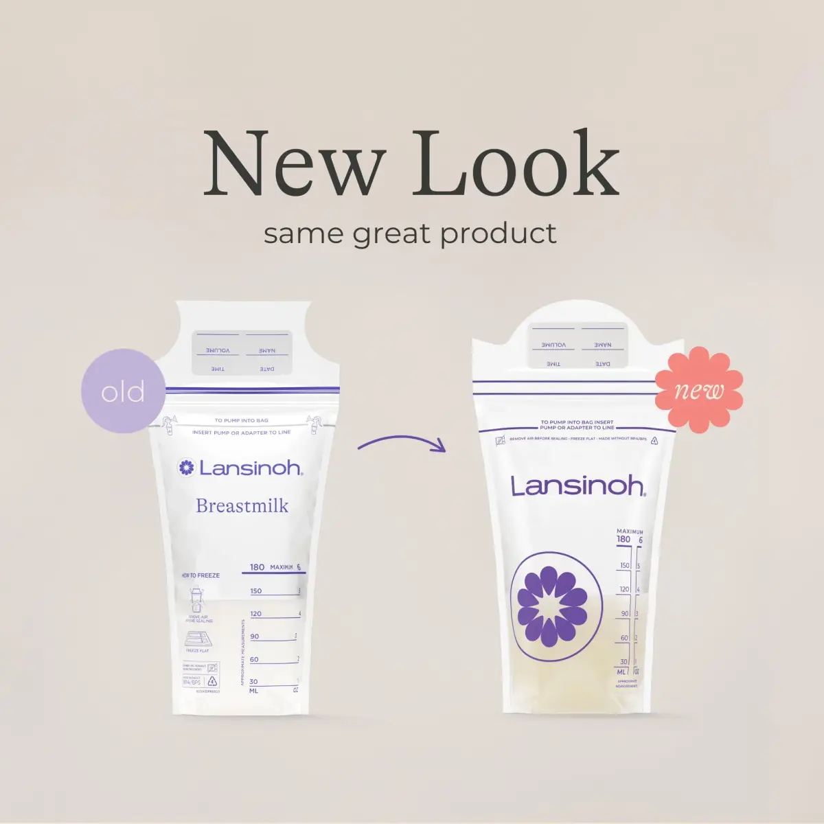 Lansinoh Breastmilk Storage Bags 6oz (177ml) | Superior Strength & Stretch for Pumping Moms - view 2
