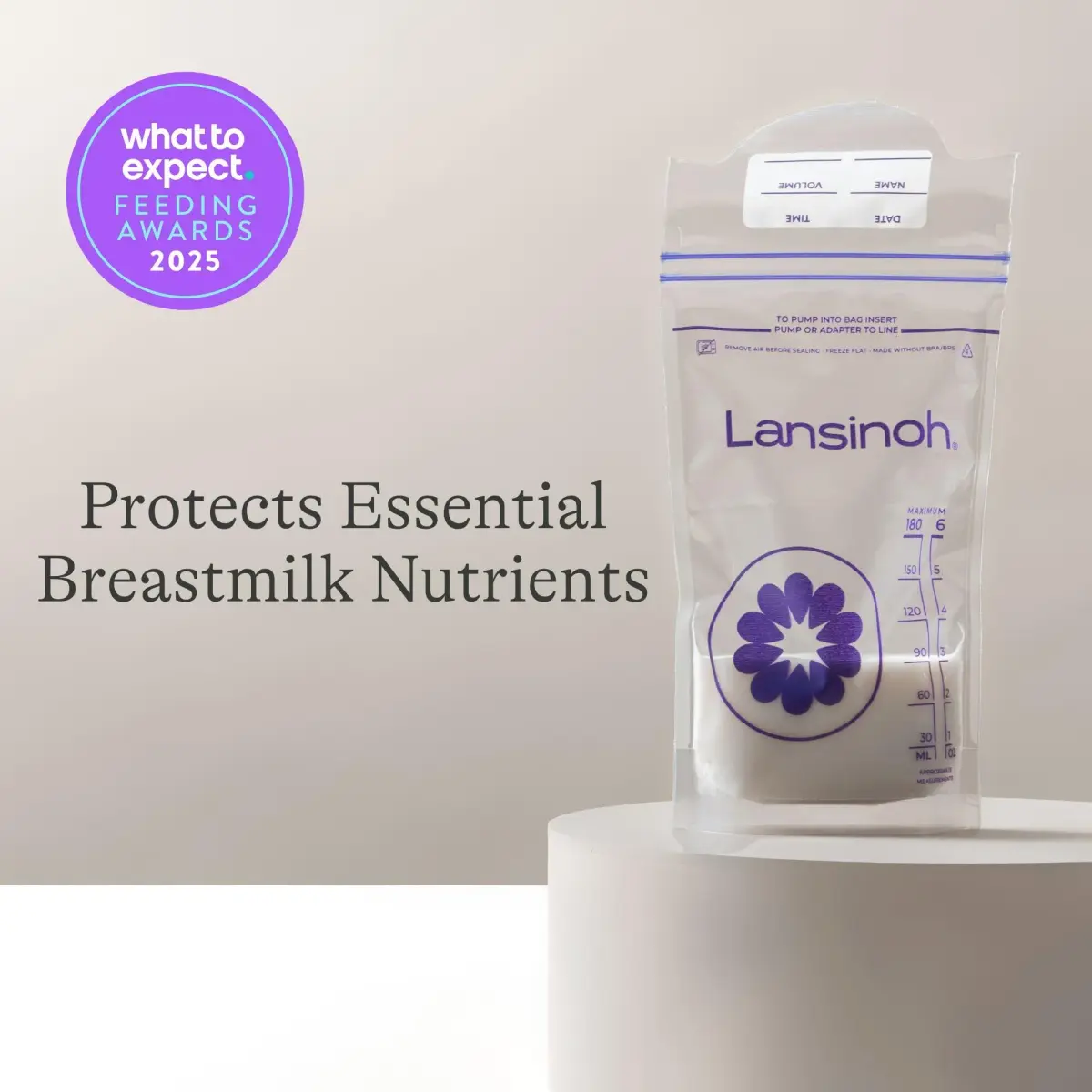 Lansinoh Breastmilk Storage Bags 6oz (177ml) | Superior Strength & Stretch for Pumping Moms - view 3