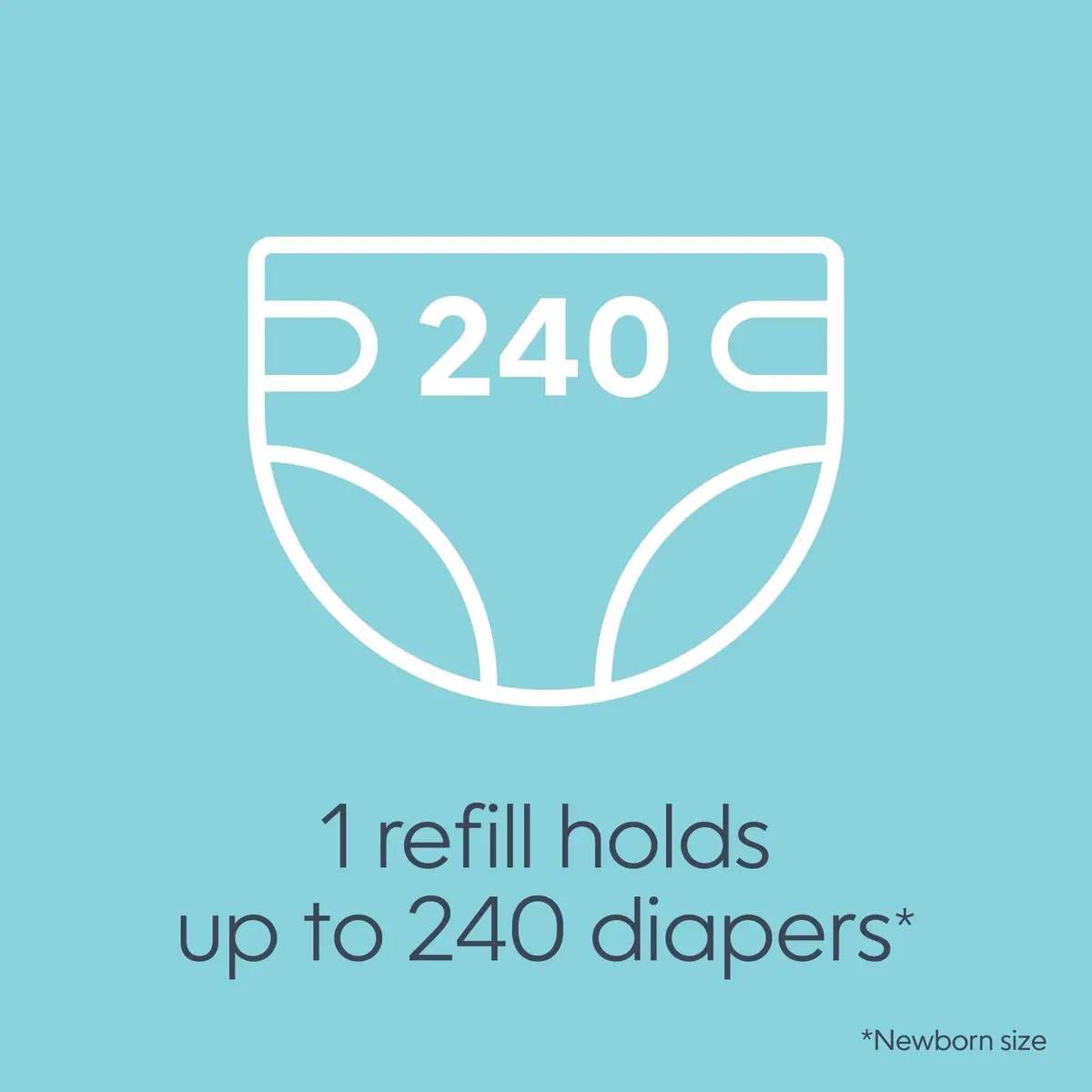 Diaper Genie Unscented Refill Bags 240 Count (Pack of 1) | Max Odor Lock for Diaper Pails - view 2