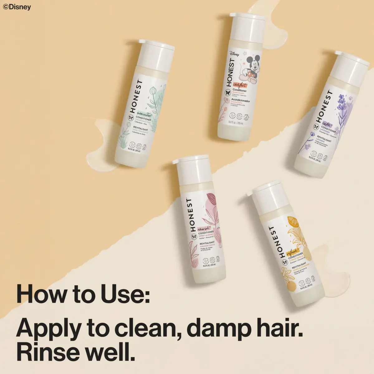 The Honest Company Disney Mickey Mouse Comfort Sweet Cream Conditioner 295ml (10 Fl Oz) | Tear-Free Formula for All Hair Types - view 8