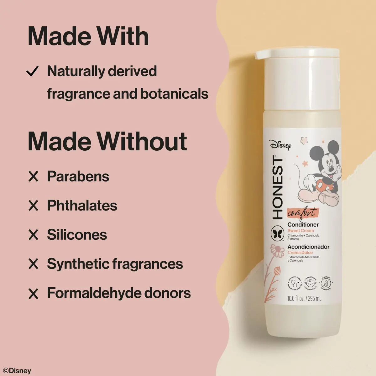 The Honest Company Disney Mickey Mouse Comfort Sweet Cream Conditioner 295ml (10 Fl Oz) | Tear-Free Formula for All Hair Types - view 4