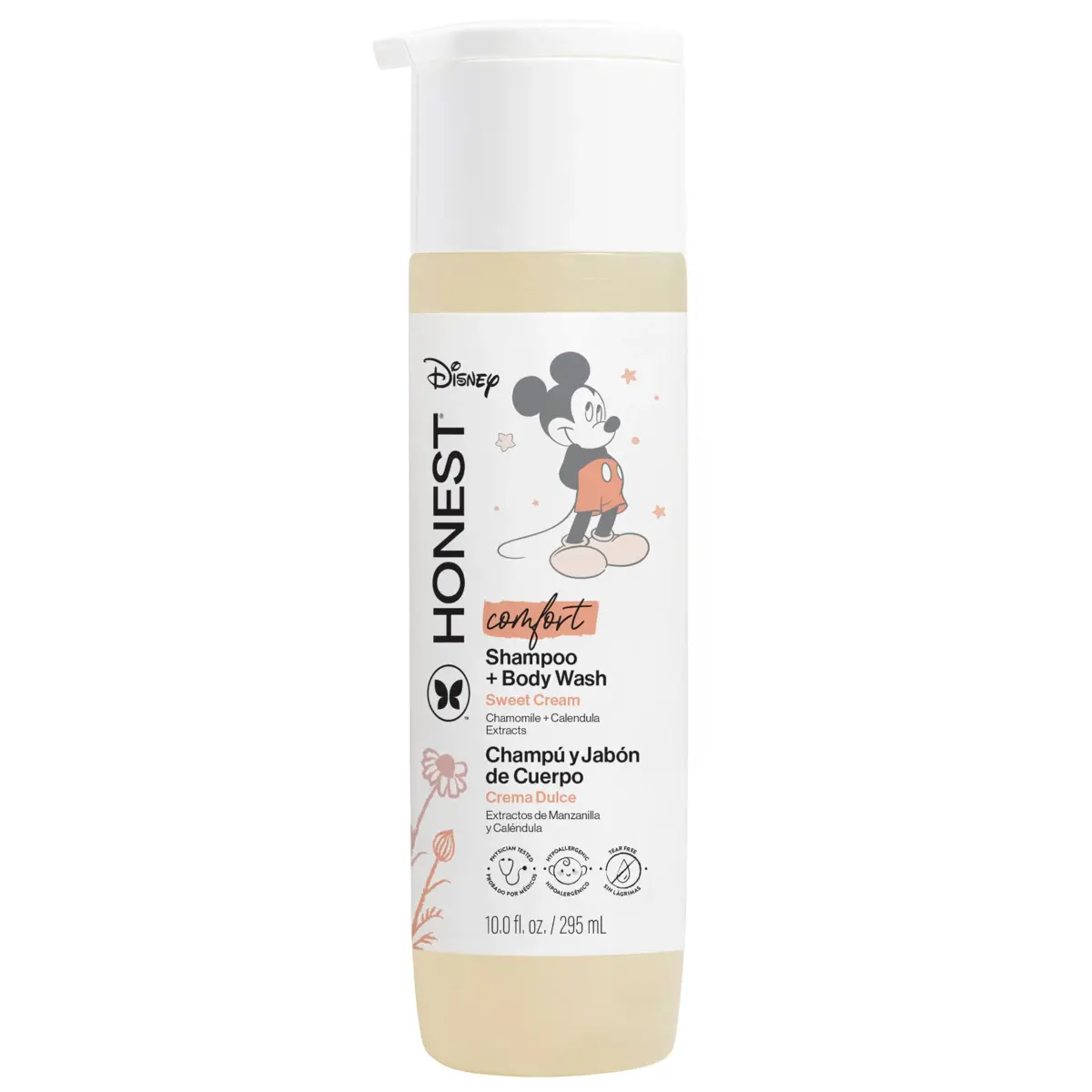 The Honest Company Shampoo Body Wash, Disney’s Mickey Mouse Comfort Sweet Cream 296ml (10 Fl Oz) | Gentle Cleansing for All Hair Types - main product image