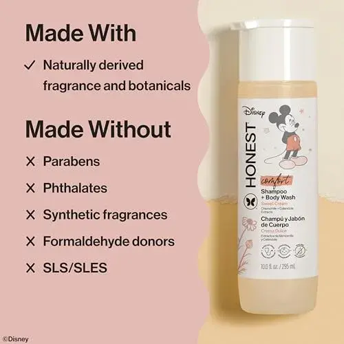 The Honest Company Shampoo Body Wash, Disney’s Mickey Mouse Comfort Sweet Cream 296ml (10 Fl Oz) | Gentle Cleansing for All Hair Types - view 4