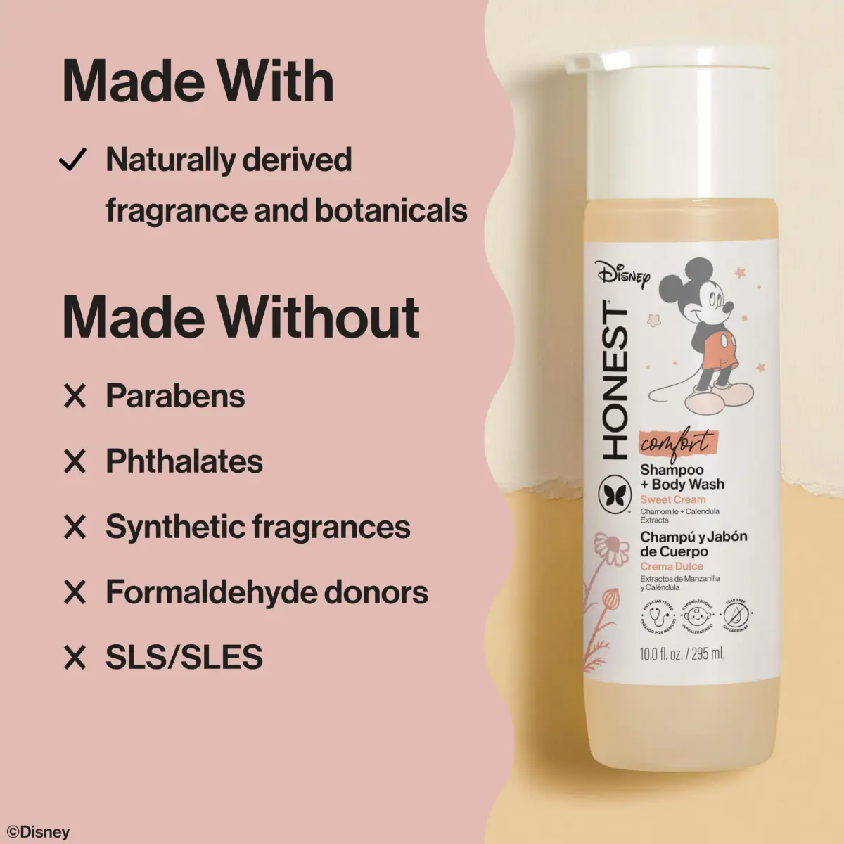 The Honest Company Shampoo Body Wash, Disney’s Mickey Mouse Comfort Sweet Cream 296ml (10 Fl Oz) | Gentle Cleansing for All Hair Types - view 4