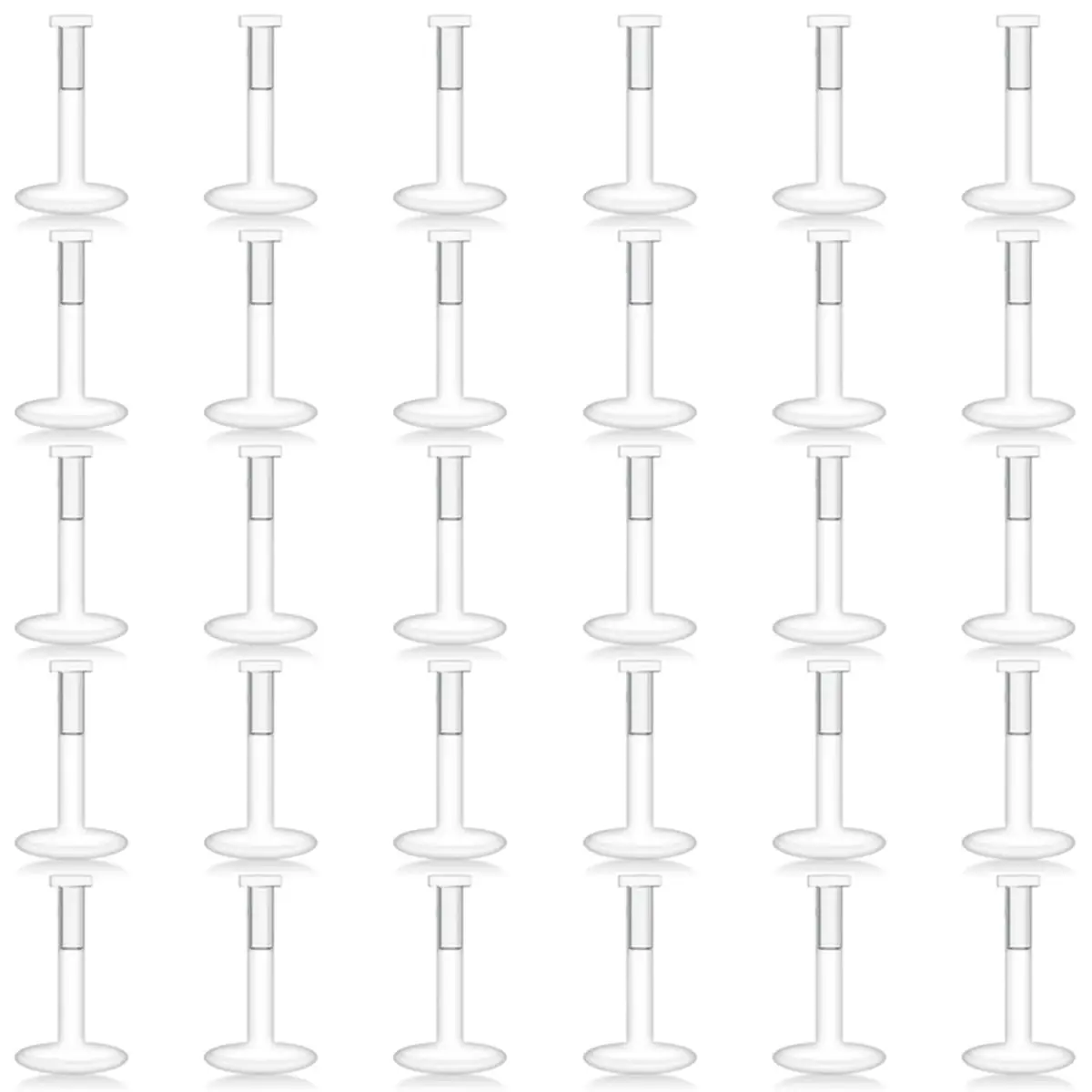 Lcolyoli Clear Nose Studs Retainers 18G (1.0mm) 8mm Length | Invisible Piercing Jewelry for Work & Sports - main product image