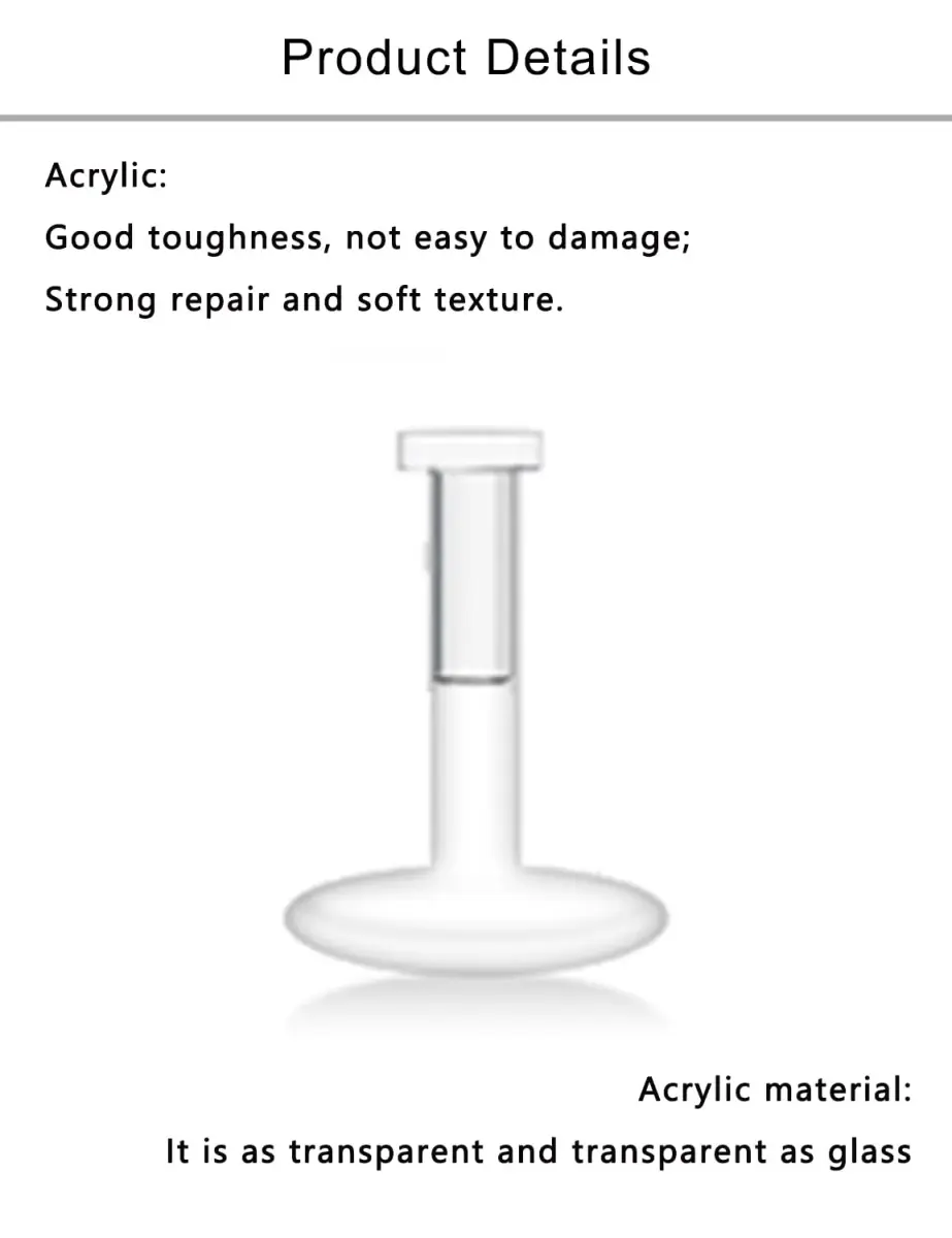 Lcolyoli Clear Nose Studs Retainers 18G (1.0mm) 8mm Length | Invisible Piercing Jewelry for Work & Sports - view 3