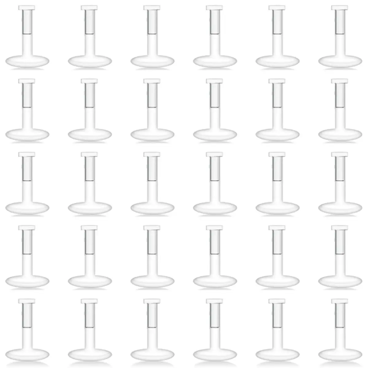 Lcolyoli 30PCS Clear Nose Studs Retainers 18G 6mm | Invisible Nose Pin for Work - main product image