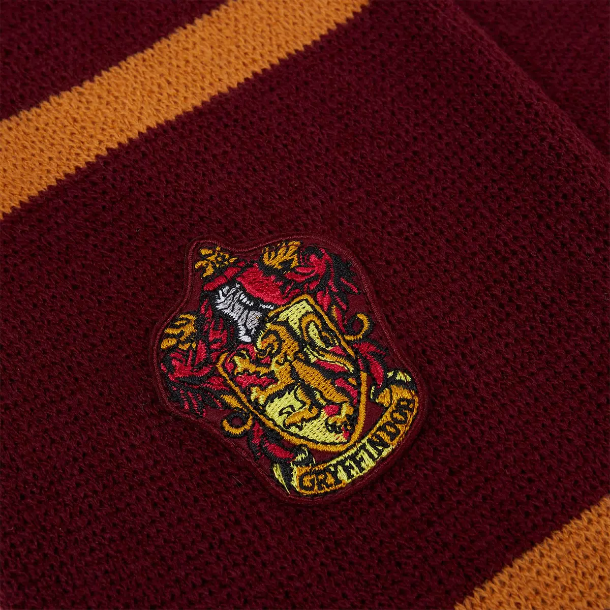 Harry Potter Gryffindor Red & Yellow Knitted Crest Scarf | 66" x 7" Warm Winter Accessory - view 2
